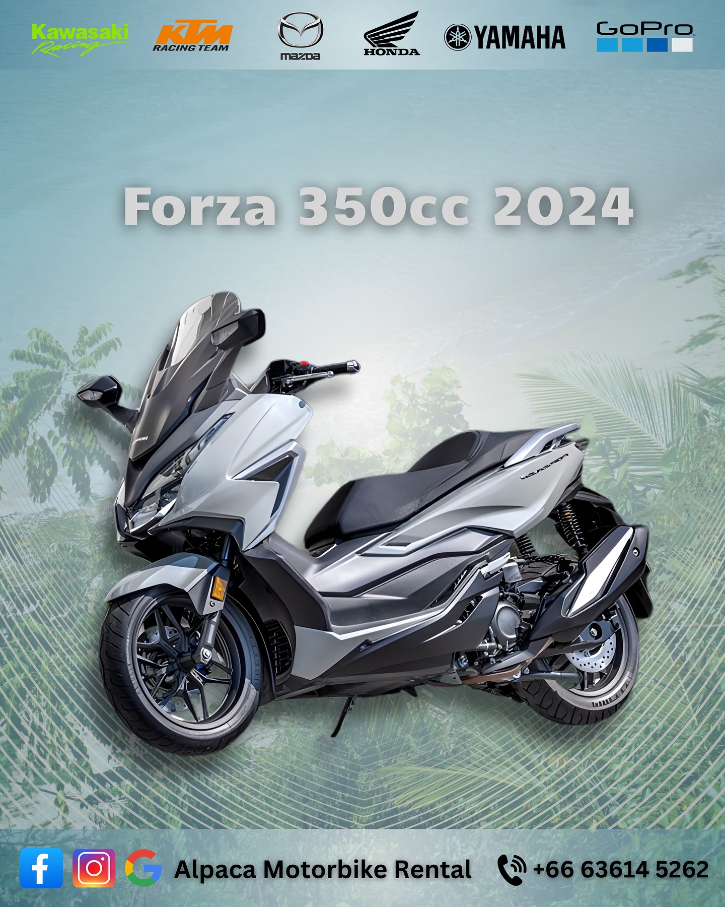 Yamaha Aerox 155cc for rent