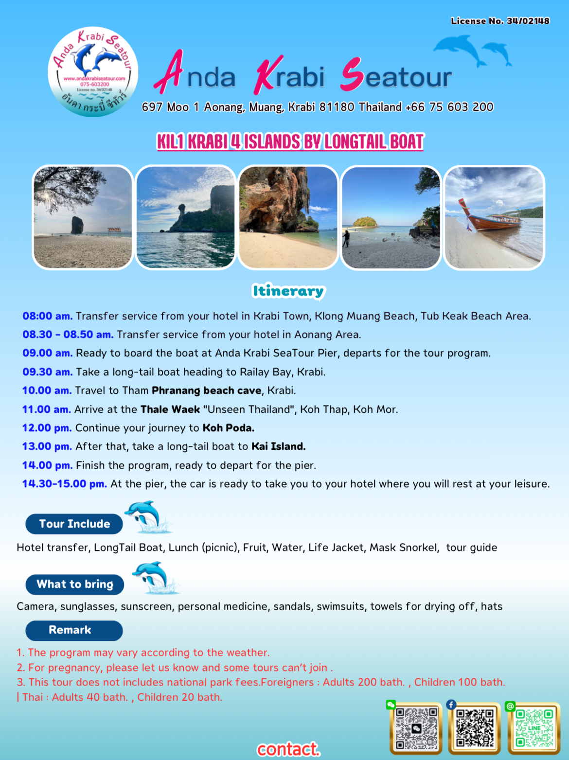 Krabi 4 Islands by Longtail boat