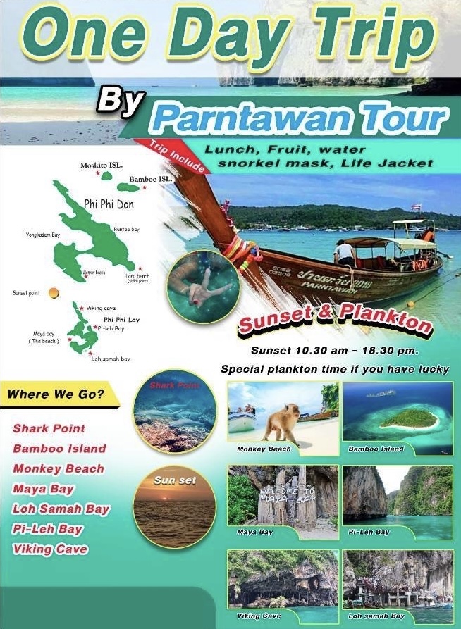 1 Day Phi Phi, Bamboo Island by Local Longtail Boat