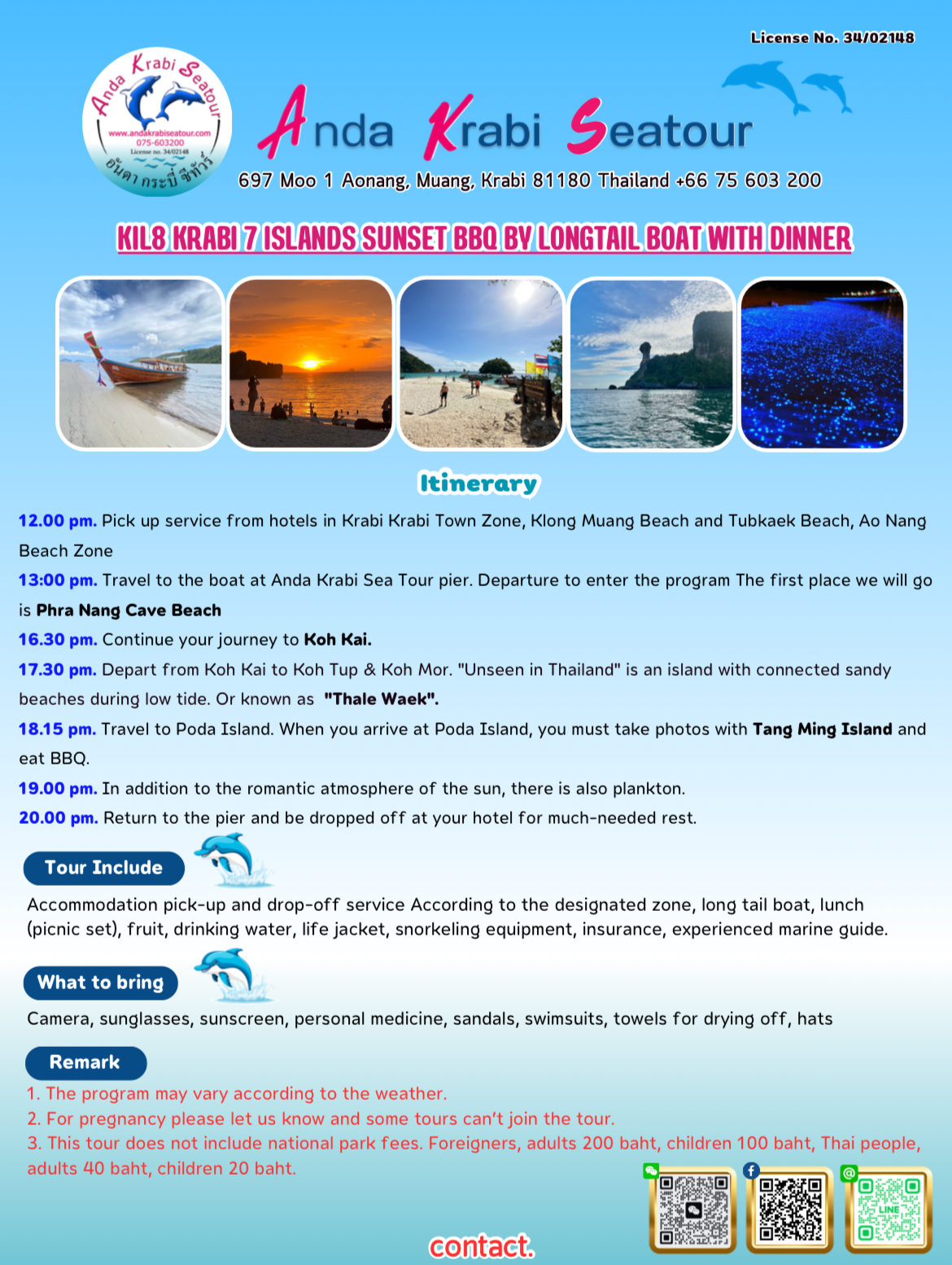 Krabi 7 Islands Sunset BBQ by Longtail boat