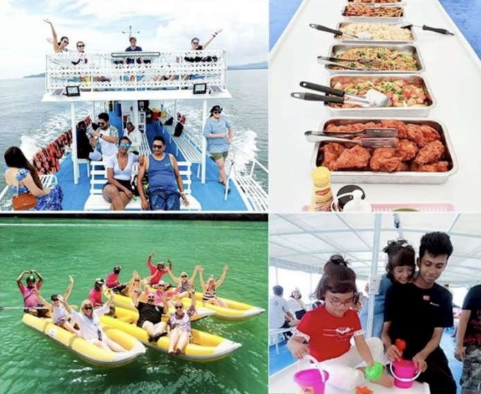 James Bond Day Trip by Big boat with Amazing canoeing 