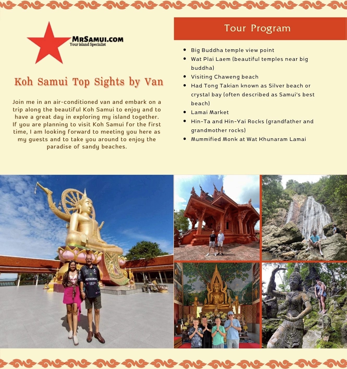 Koh Samui Top Sights by Private van with Mr.Samui