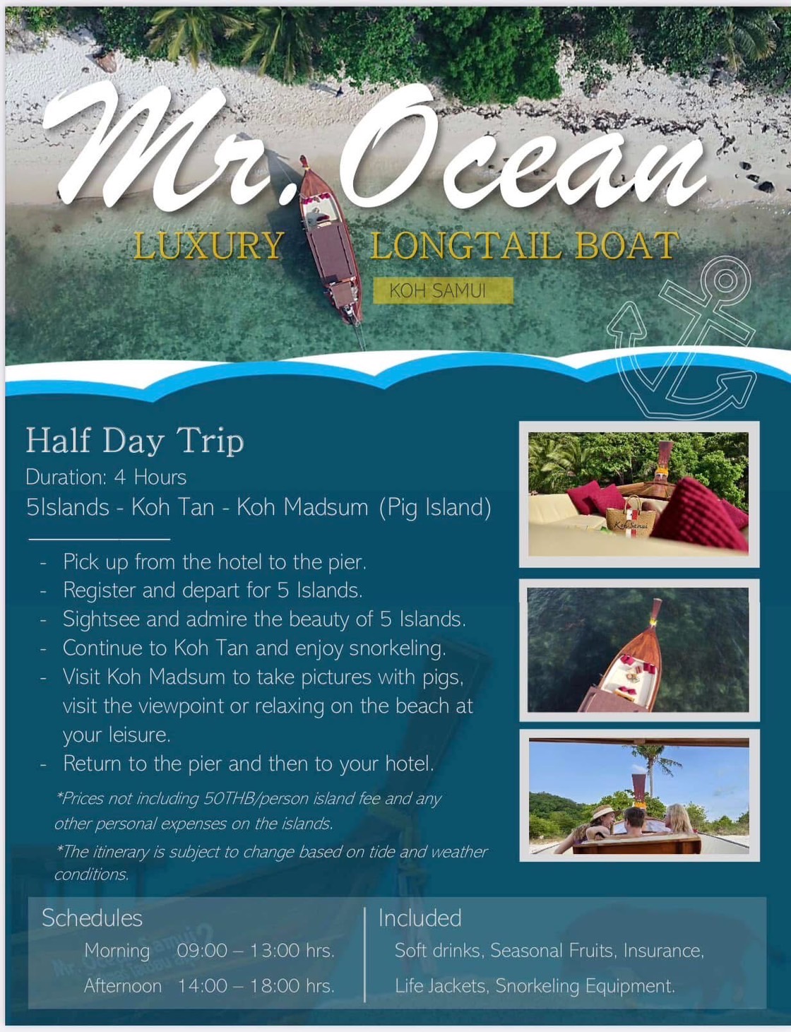 Samui Half Day by Private Luxury Long-tail boat 