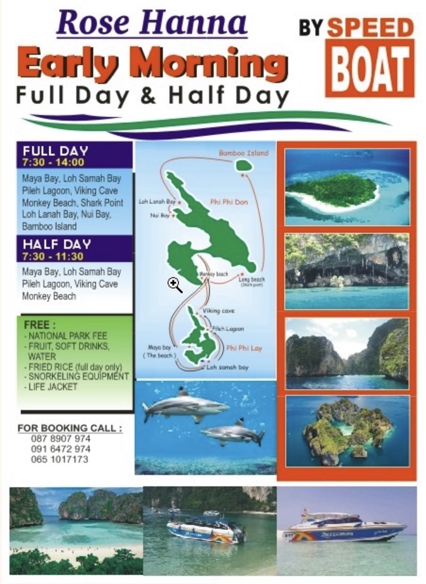 Early Morning Phi Phi Half or Full Day Trip by Speed Boat