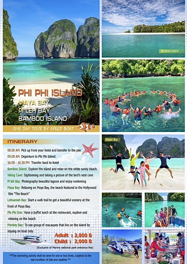 Phi Phi, Maya Bay & Bamboo islandswith Krabi Mook Andaman
