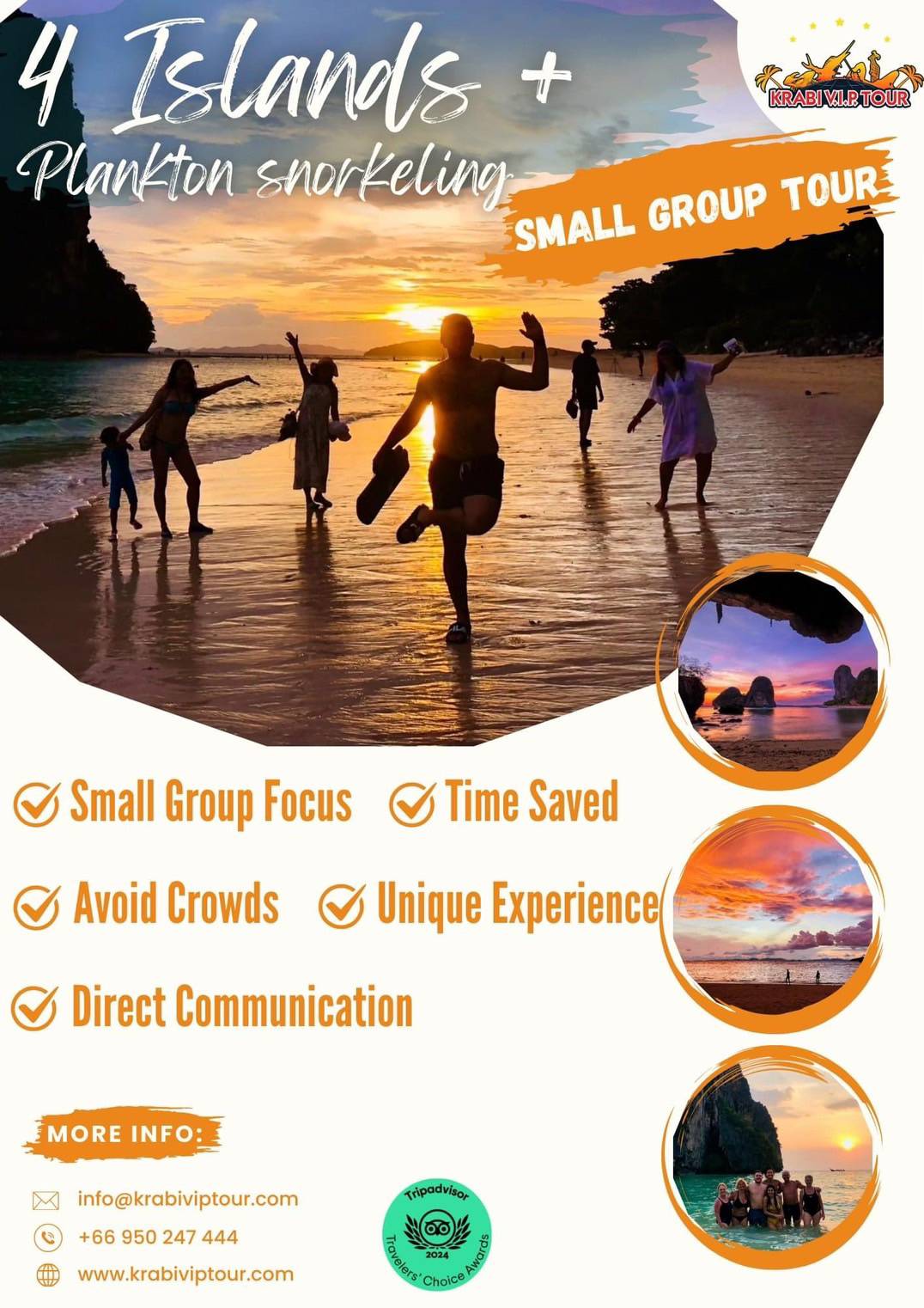 Small group tour 4 Island Sunset + Plankton Snorkeling