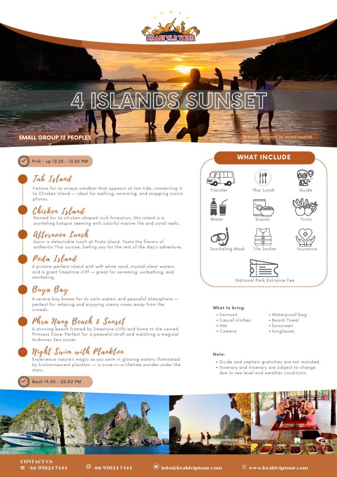 Small group tour 4 Island Sunset + Plankton Snorkeling