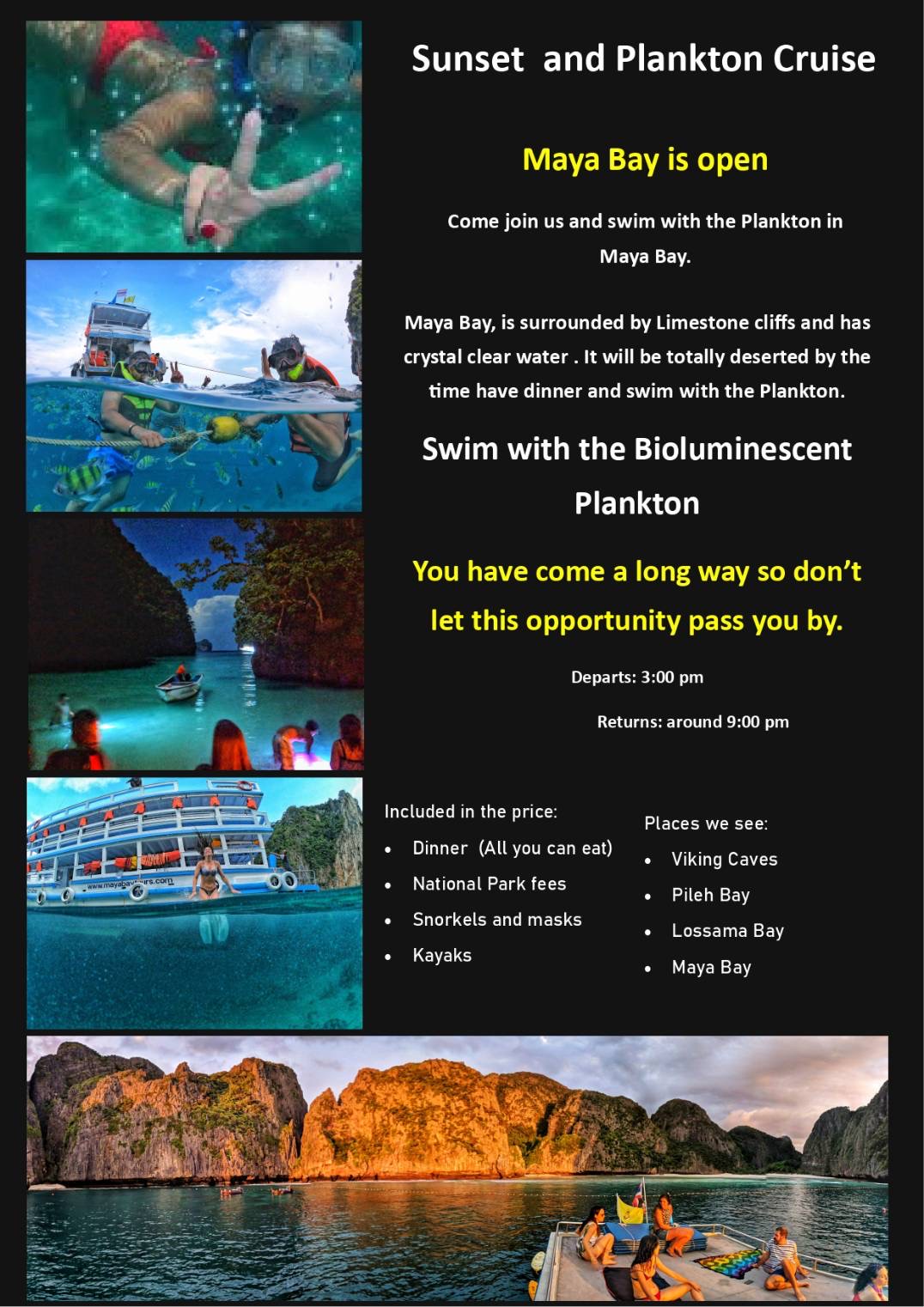 Maya Bay Sunset and Plankton Cruise