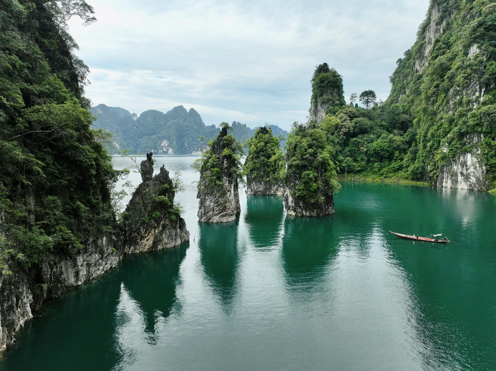 Cheow Lan Lake Scenic Longtail Boat Tour Khao Sam Kloe & Floating Raft House Experience