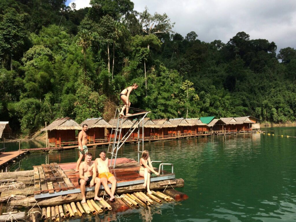 Cheow Lan Lake Scenic Longtail Boat Tour Khao Sam Kloe & Floating Raft House Experience